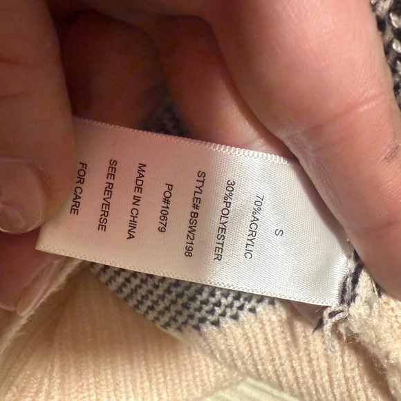 BaeVely Cream and Black Crew Neck Sweater with Leopard Print Sleeves - Picture 4 of 9